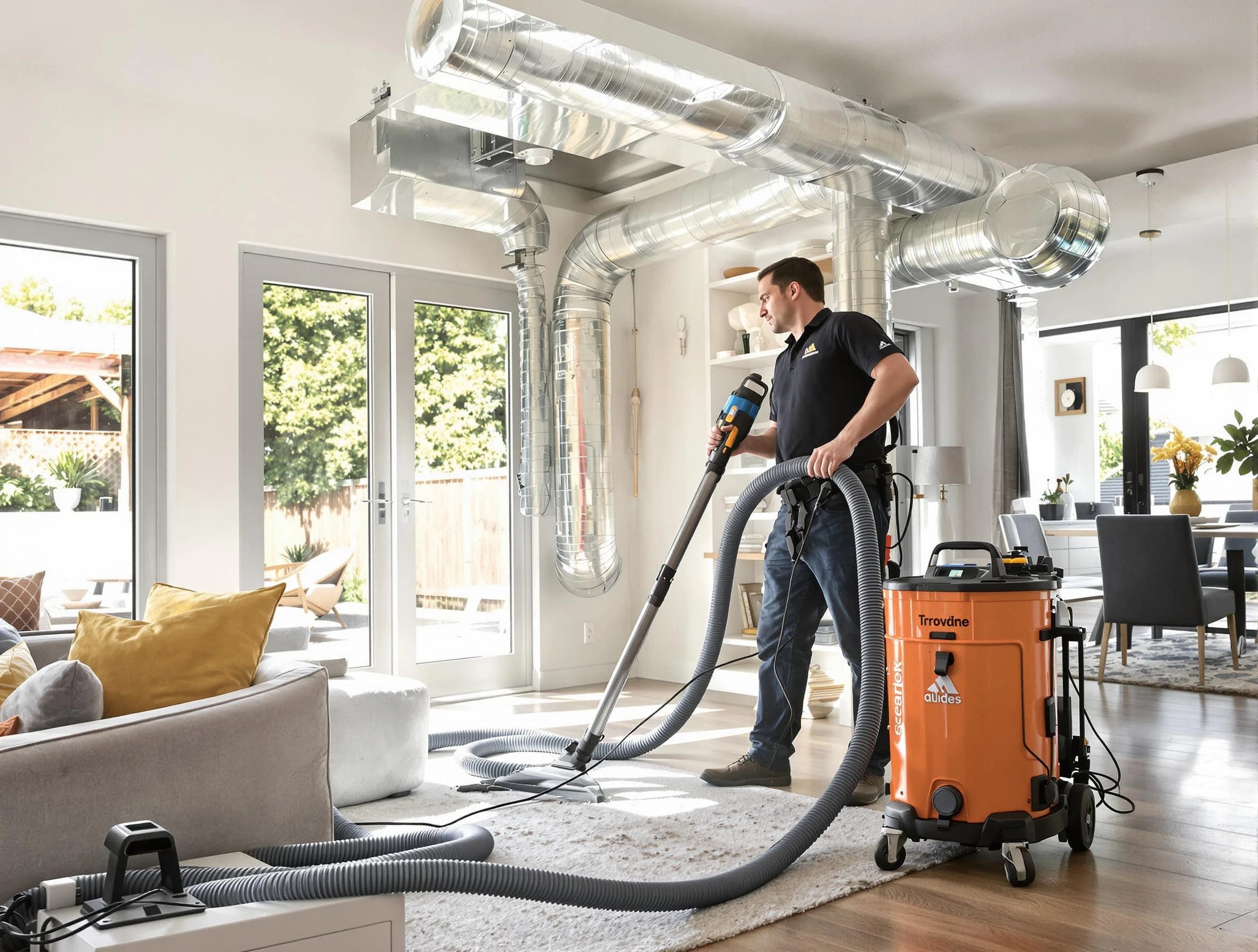 Mountain Park Air Duct Cleaning specialist performing thorough residential duct cleaning using advanced equipment in Mountain Park